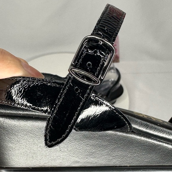 NW/OT SAS Tripad Comfort Strippy Black Patent Sandal Size 9.5 Slim - Picture 12 of 16